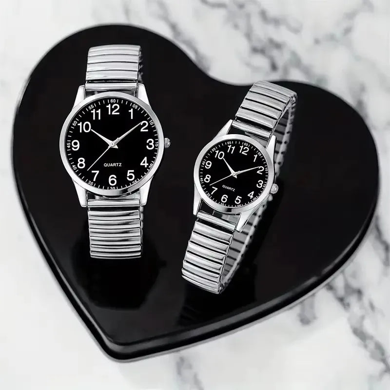 1/2PCS Fashion Couple Watches Simple Arabic