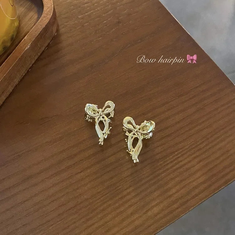 1/2pcs Princess Head Mini Small Bow Clip Metal Hair Accessories