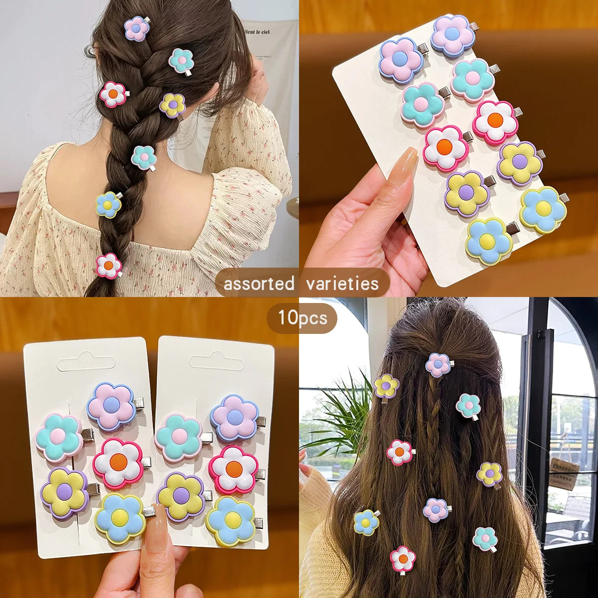 10 Sunflower Hair Clips Sweet