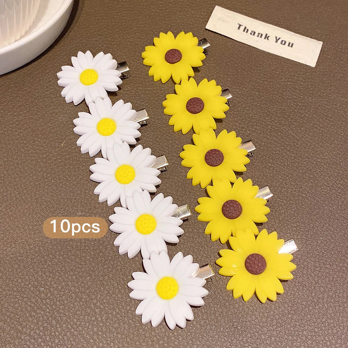 10 Sunflower Hair Clips Sweet