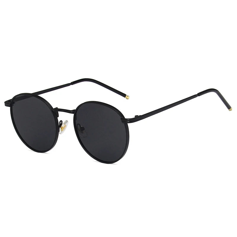 Retro Classic Round  Women Metal Frame Sunglasses
