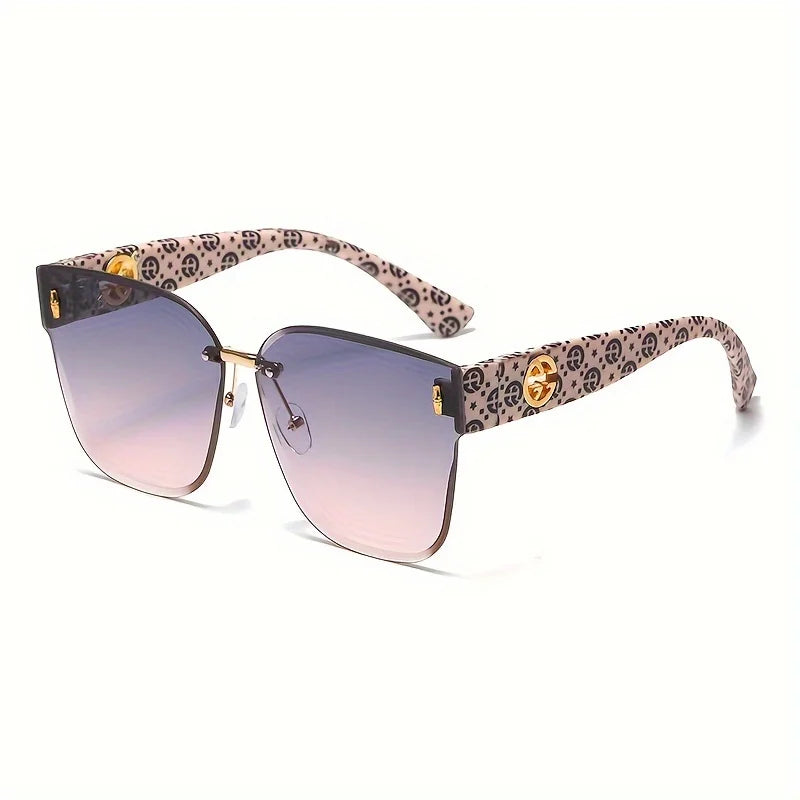 Fashionable new high-end women's sunglasses gradient color large frame UV resistant sunglasses
