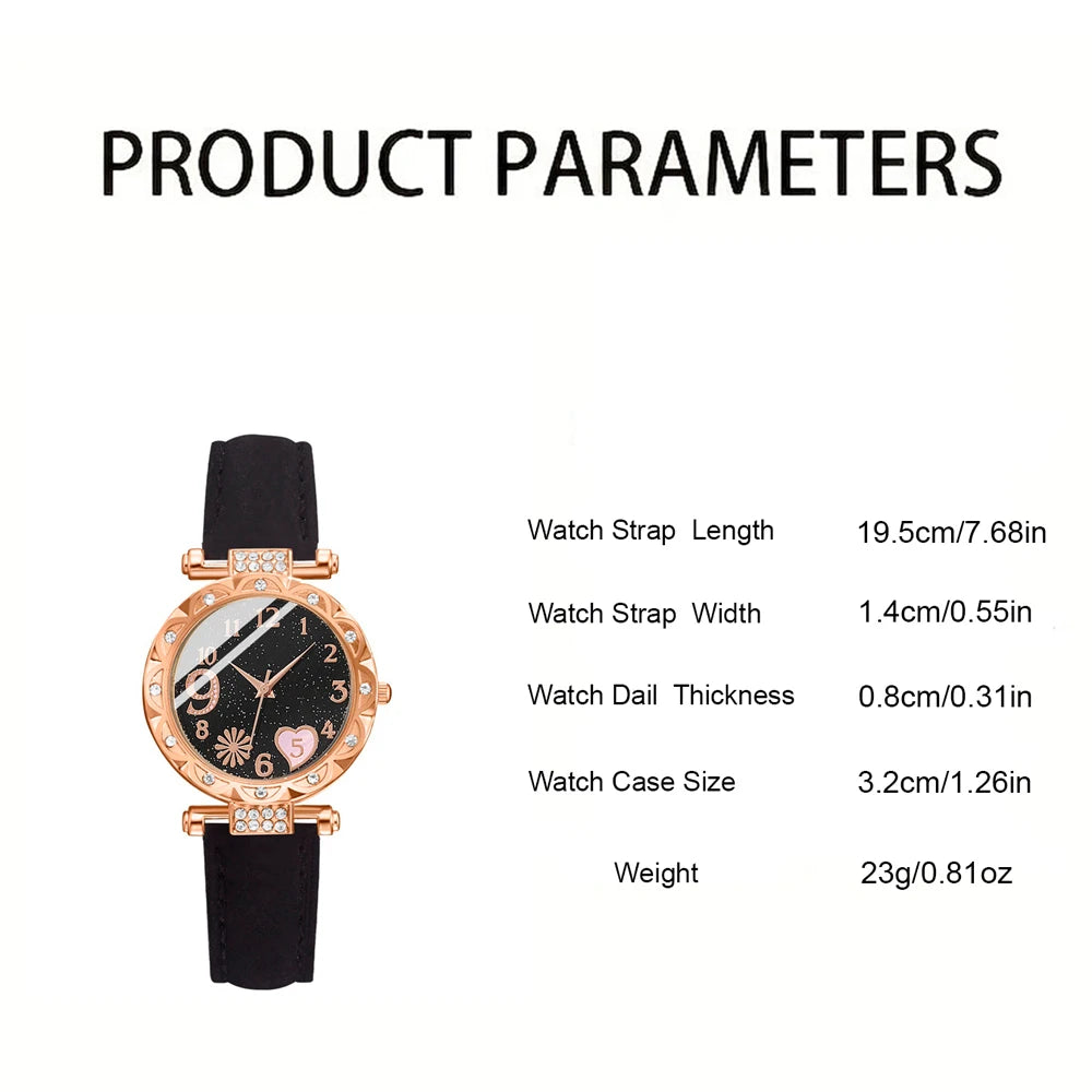 6PCS Set Watch For Women Luxury   Ladies