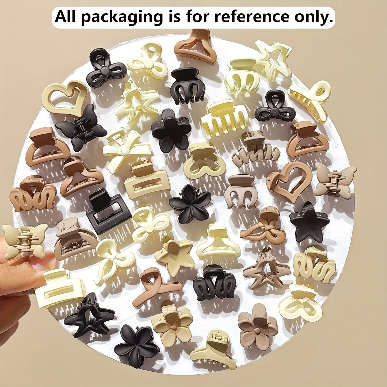 10/20/30pcs Beige Mixed Pack Small Clips