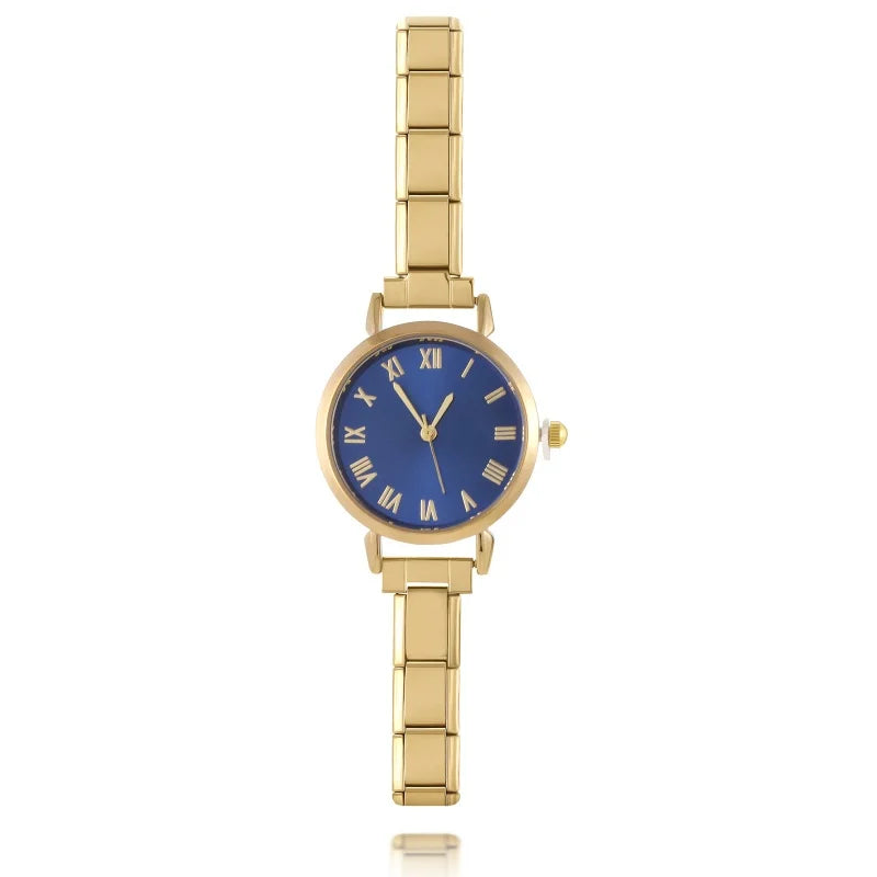 Men Women's Stainless Steel Round Simple Watch
