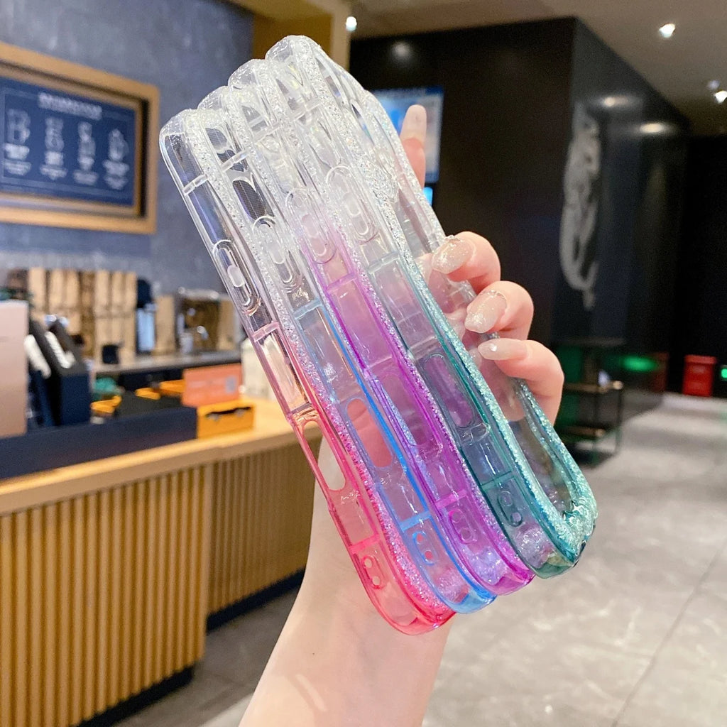 Cute Wave Glitter Border Soft Silicone Phone Case