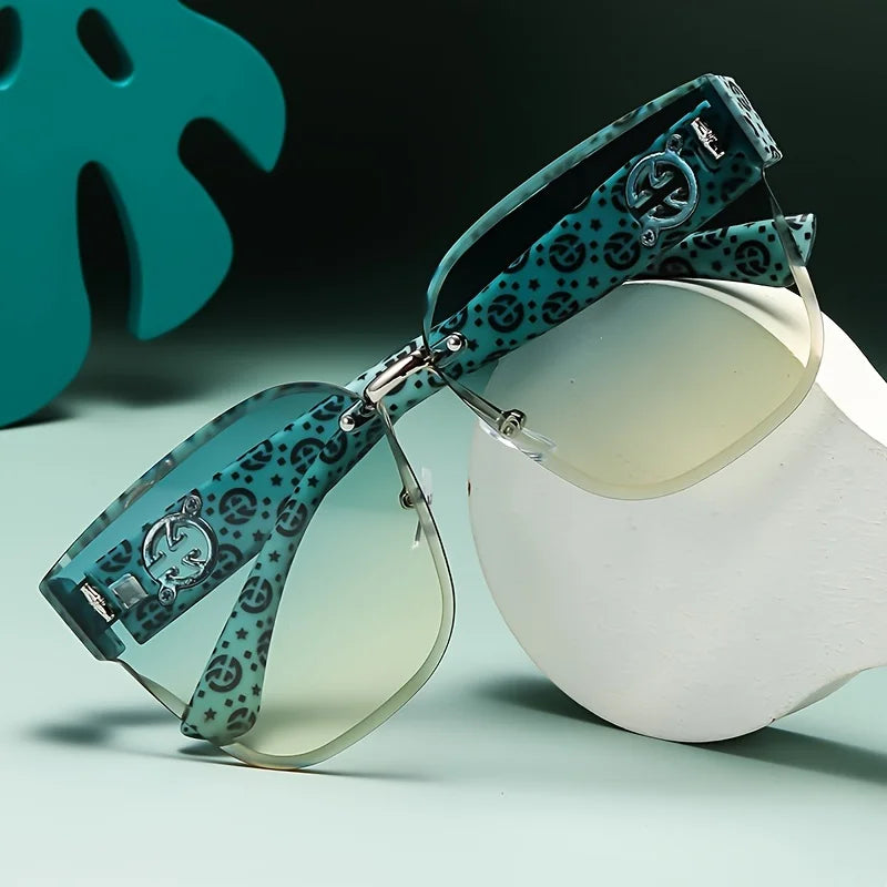 Fashionable new high-end women's sunglasses gradient color large frame UV resistant sunglasses