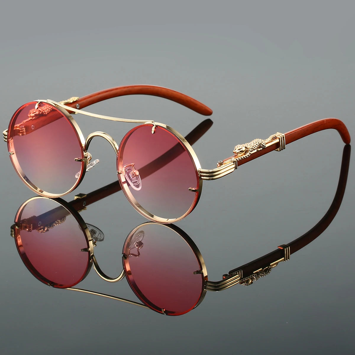 Vintage Round Sunglasses Fashion Double Multicolor