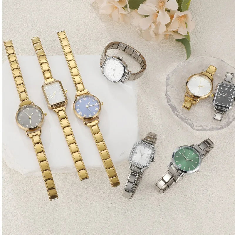Men Women's Stainless Steel Round Simple Watch