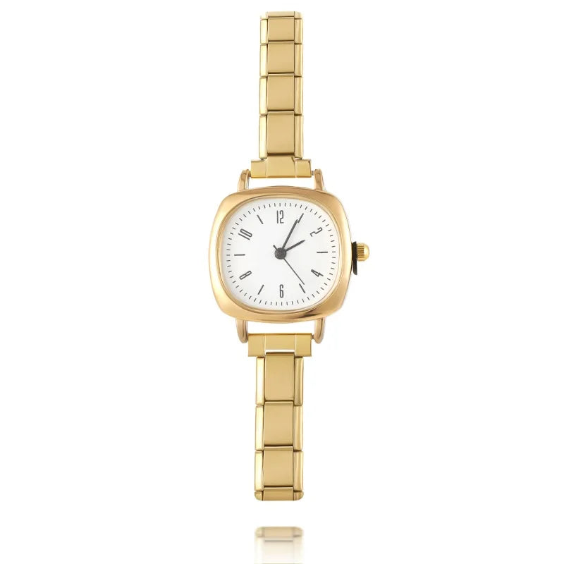 Men Women's Stainless Steel Round Simple Watch