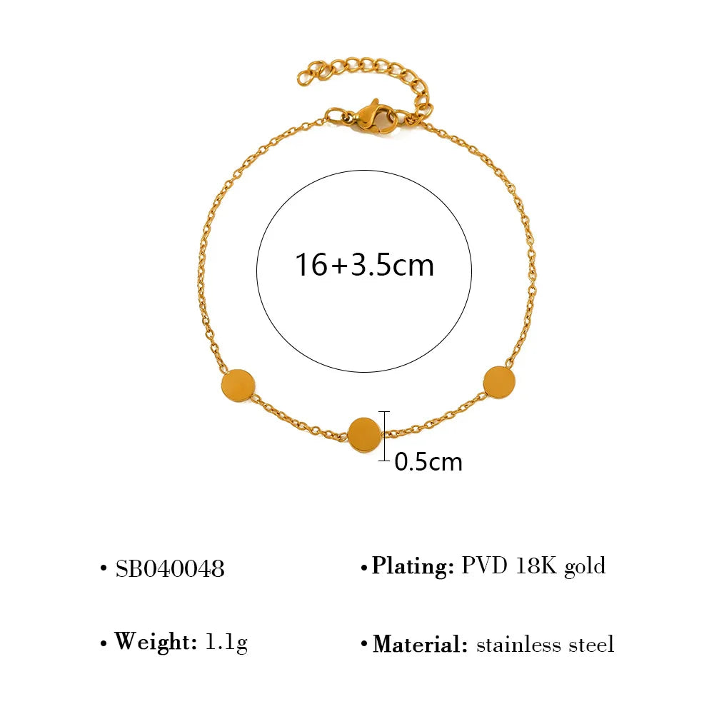 Trendy Stackable Natural Stones Shell Charms Bracelets for Women Multilayer Stainless Steel 18K Gold Plated Link Chains Jewelry