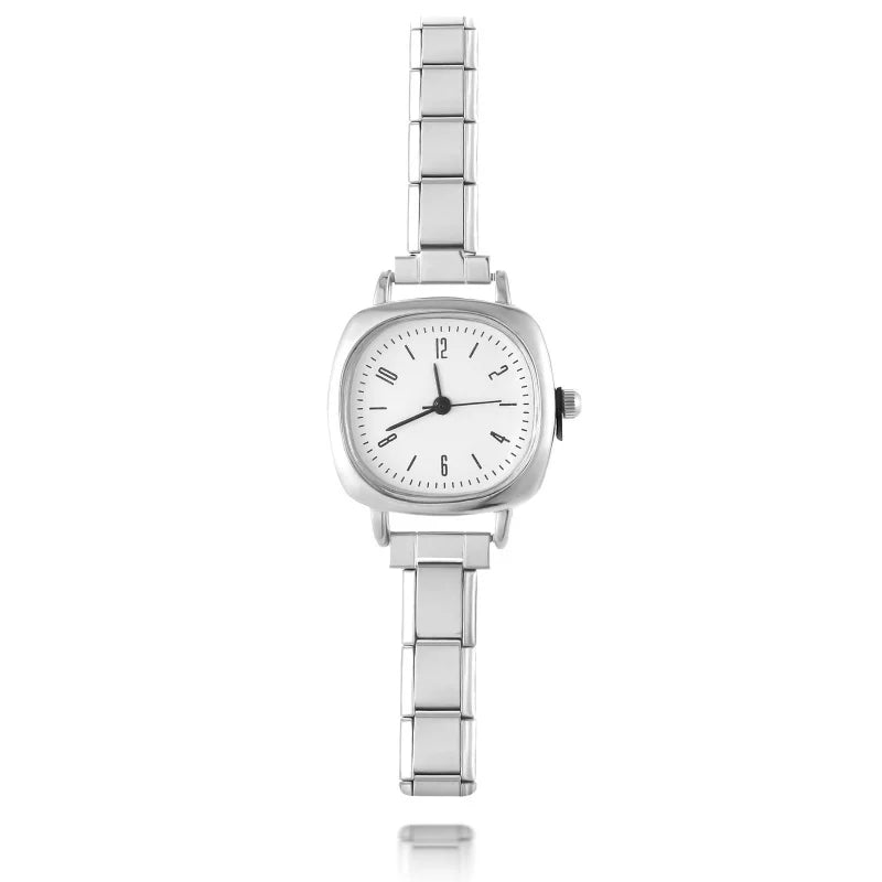 Men Women's Stainless Steel Round Simple Watch