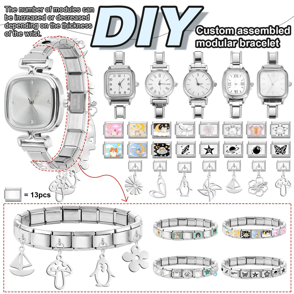 High Quality Men Women's Stainless Steel Round Simple Watch