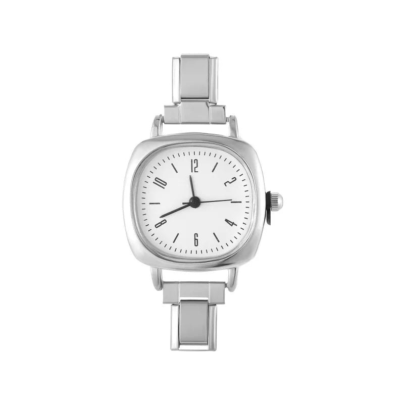 Men Women's Stainless Steel Round Simple Watch