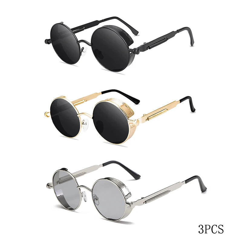 Classic  Sunglasses Men Women Brand Designer Vintage Round Metal Frame Sun Glasses High Quality UV400