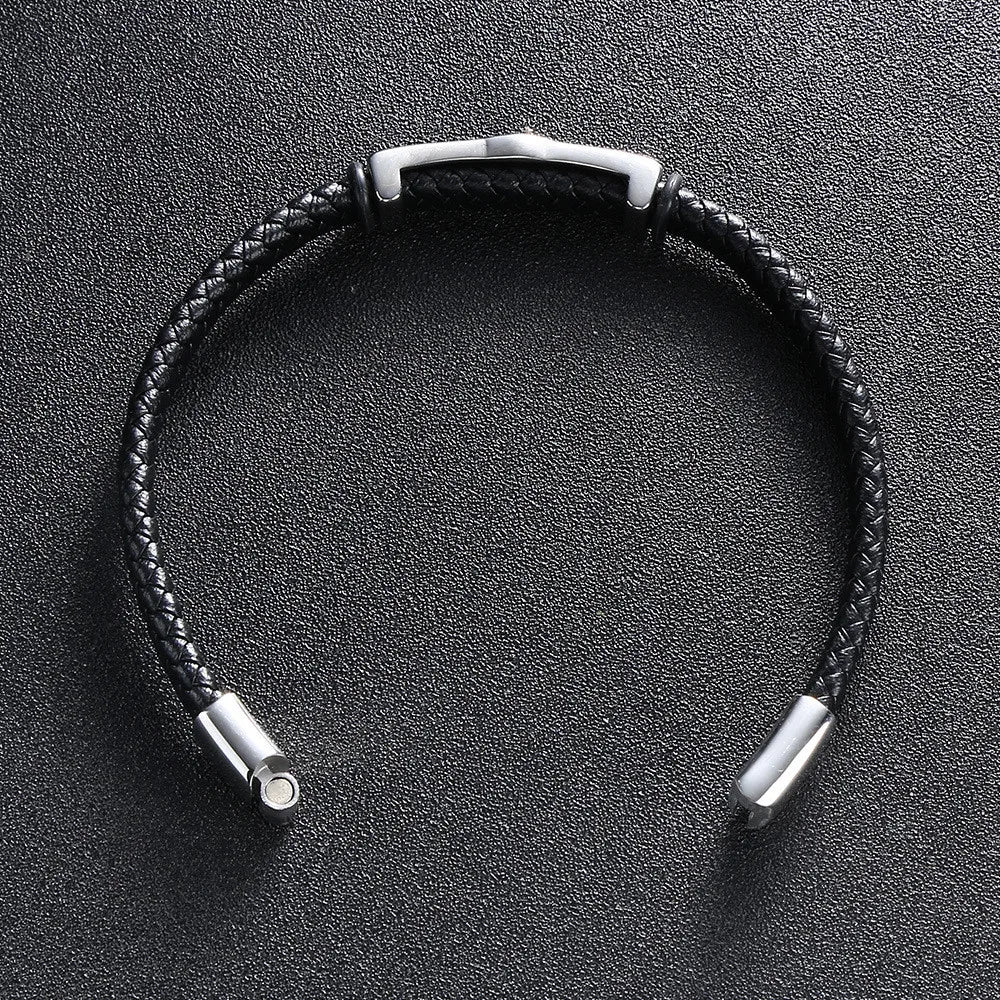 Stainless Steel Wrap Leather Viking Compass Bracelet Men Women