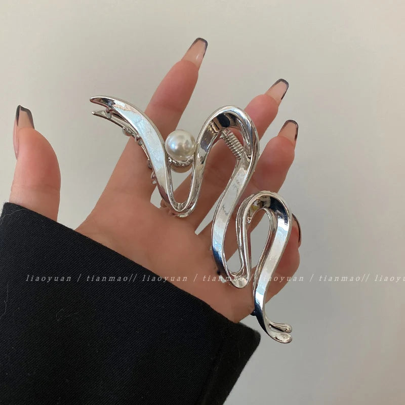 New Large Chiffon Claw Clip Hair
