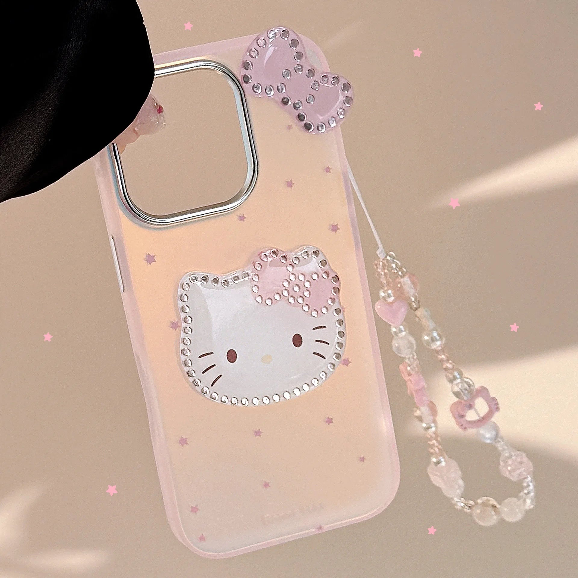 3D Cartoon Hello Kitty Bowknot Laser Phone Case