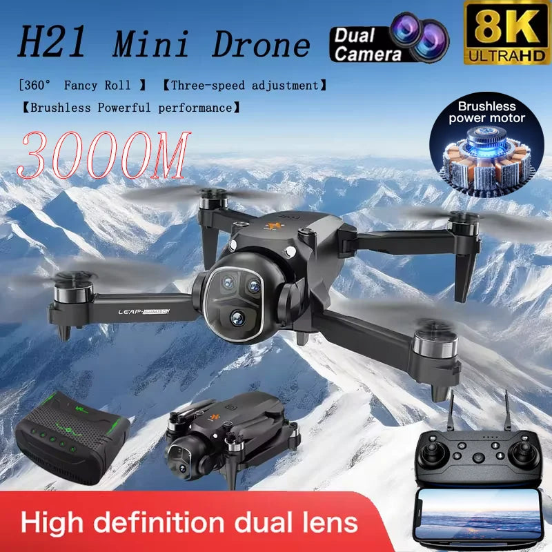 Drone 8K HD Dual Camera WIFI GPS Professional HD