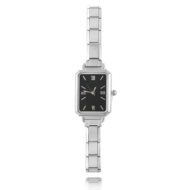Men Women's Stainless Steel Round Simple Watch