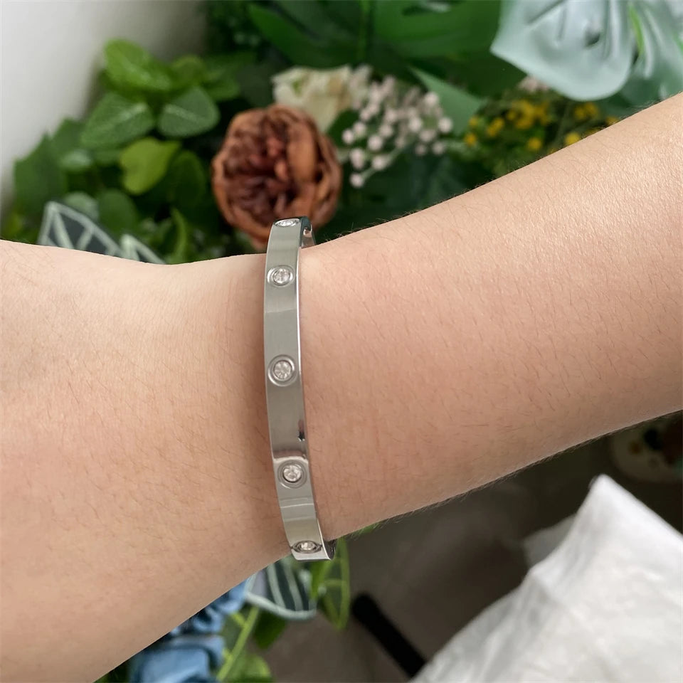 Sliver Gold Color Stainless Steel Bangle