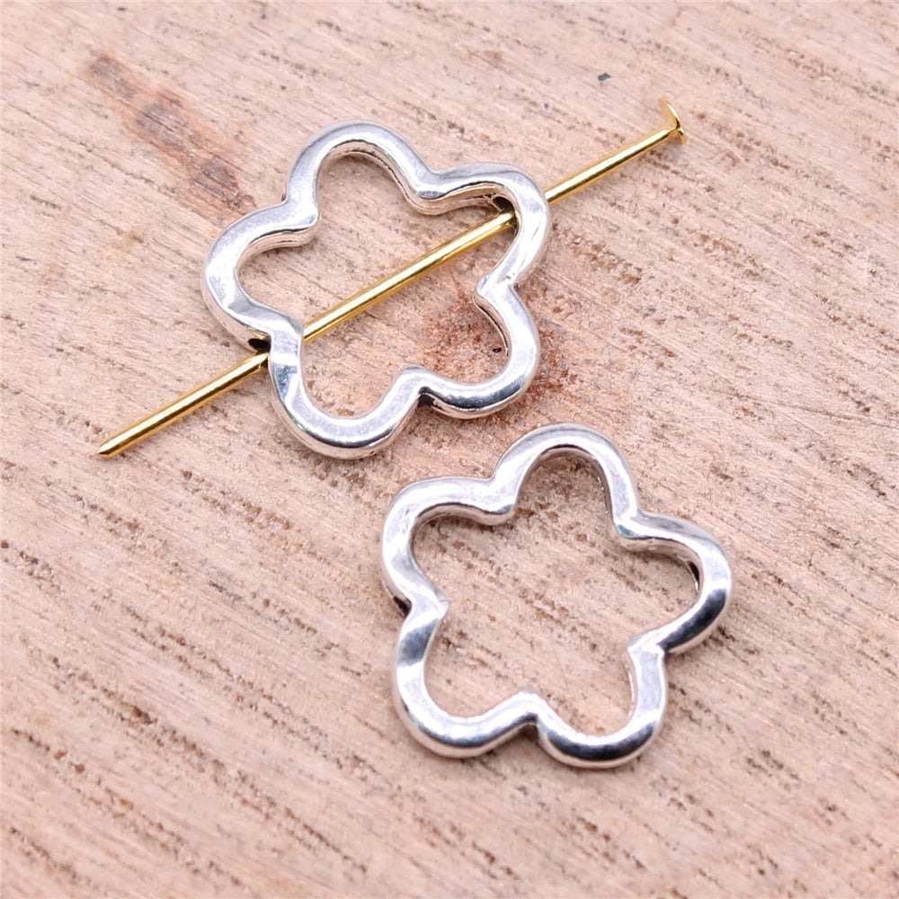 20pcs 16x16mm Flower Charms Small Holes Flower Charm Bead Hollow Flower