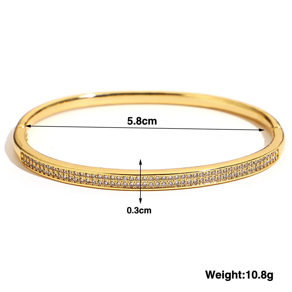 Greatera Trendy Gold Plated 316L Stainless Steel Bangles Bracelets for Women Delicate Cubic Zirconia Bracelet Party Jewelry 2024