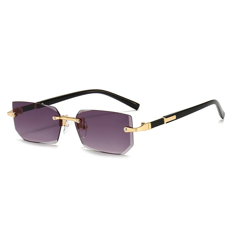 Rimless Sunglasses Rectangle Fashion Popular Women Men