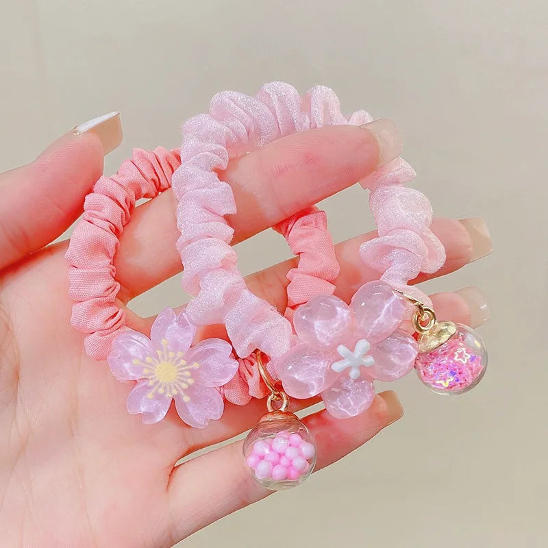 Cute Jelly Color Flower Hair Rope For Kids