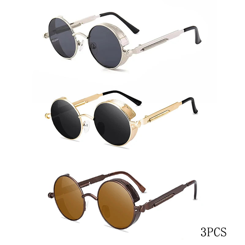 Classic  Sunglasses Men Women Brand Designer Vintage Round Metal Frame Sun Glasses High Quality UV400