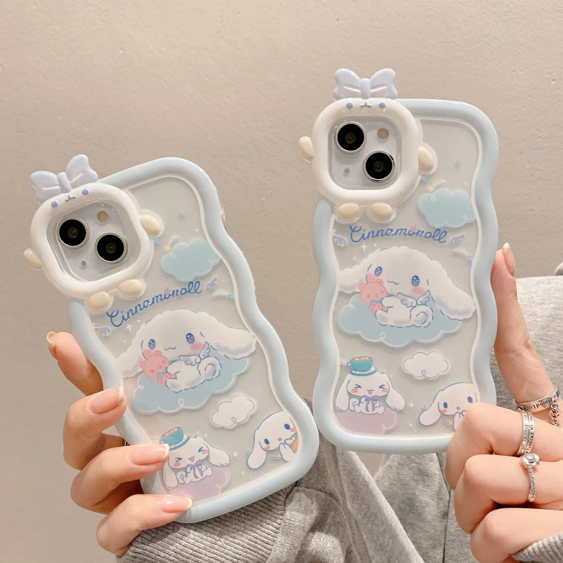 Kawaii Sanrio Cinnamoroll Phone Case For iPhone 16 15 14 13 12 Shell 11 Pro Max XR XS MAX X 7 8 Back Cover Y2k Girl Gift Coque