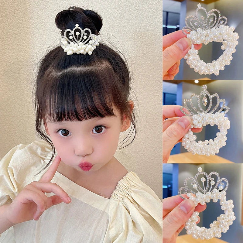 2PC Fashion Pearl Crown Princess Hair Bands