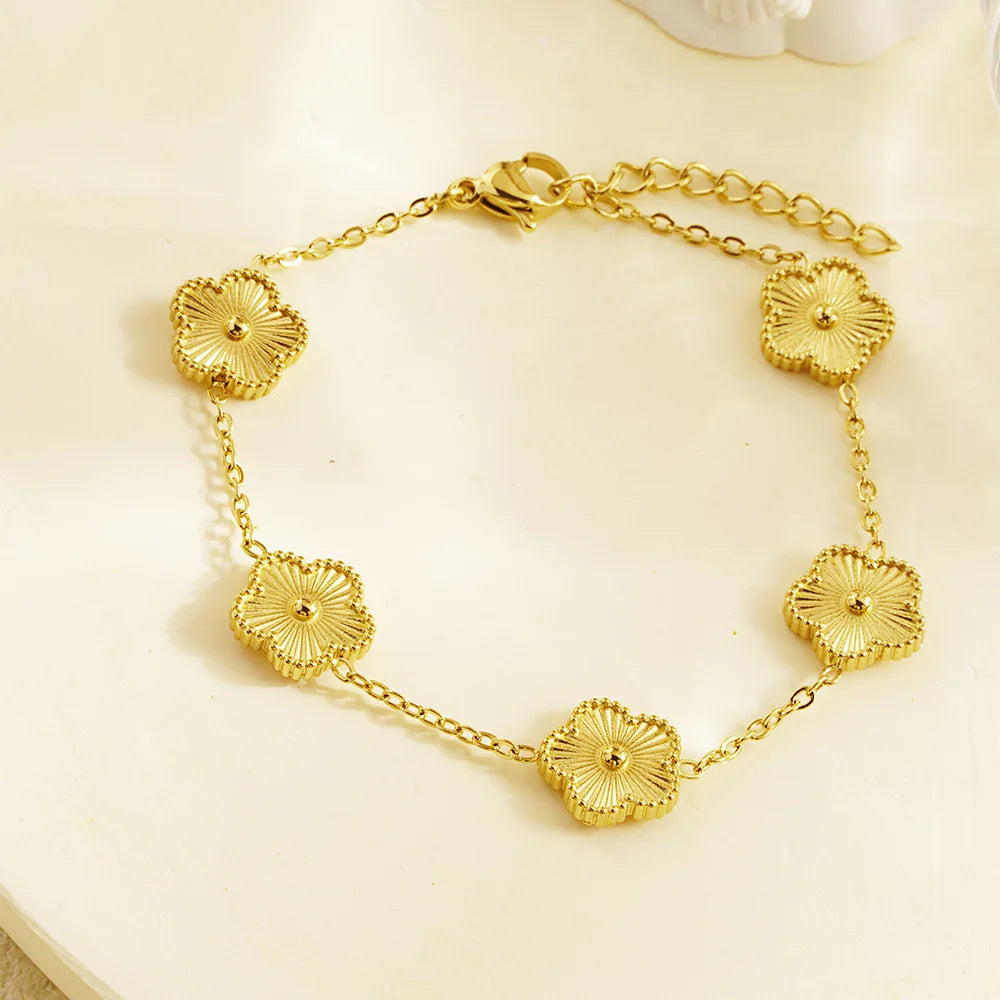 Fashion Flower Stainless Steel Bracelets For Women