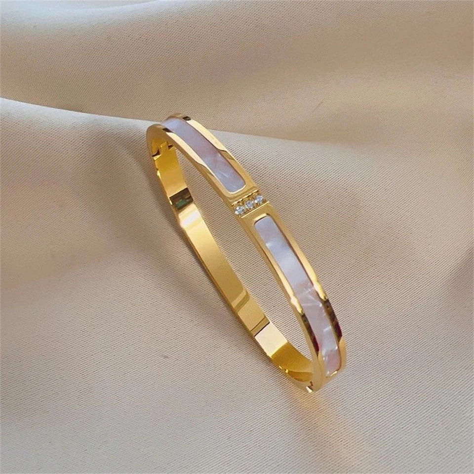 5/1pcs Sparkling Zirconia Inlaid Stainless