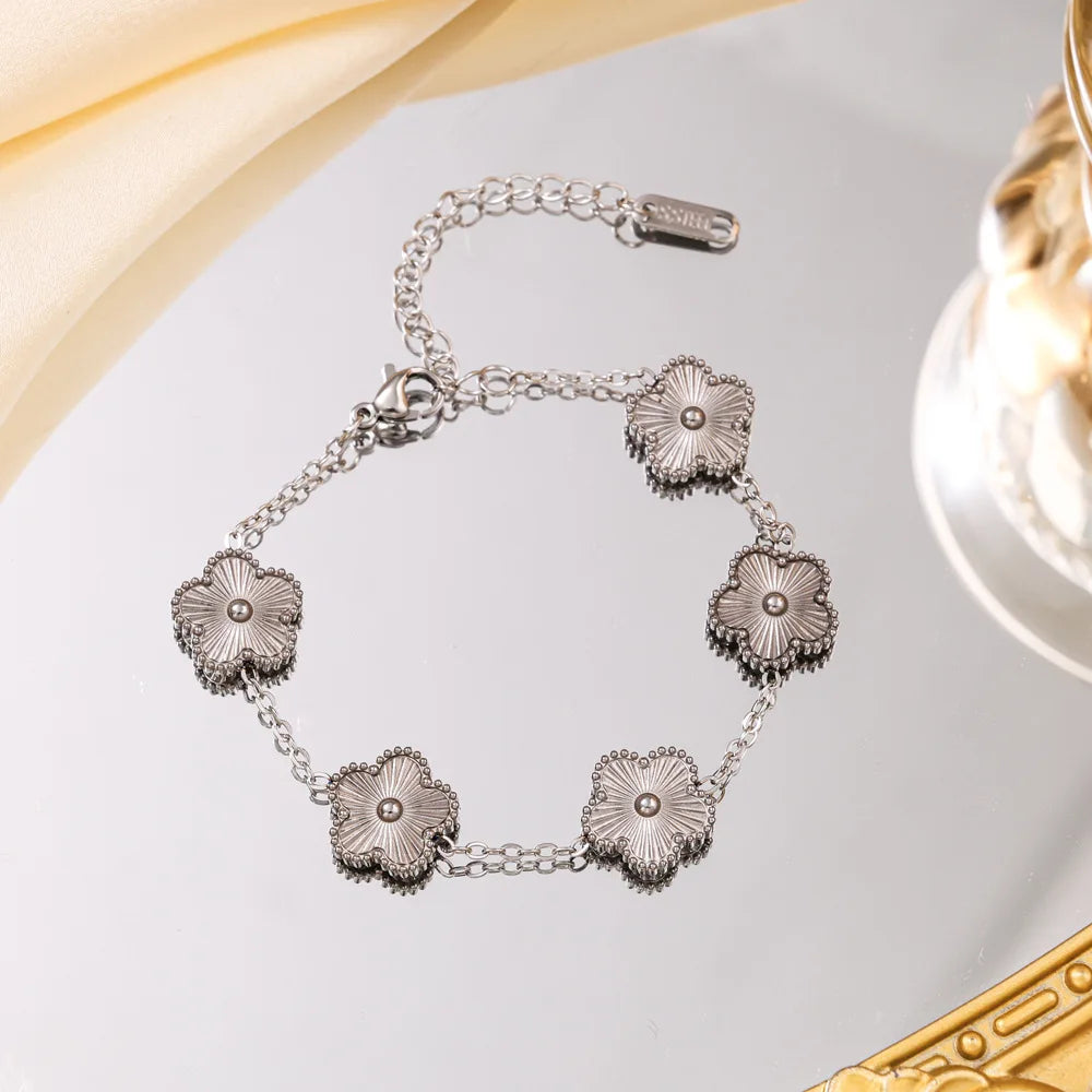 Fashion Flower Stainless Steel Bracelets For Women