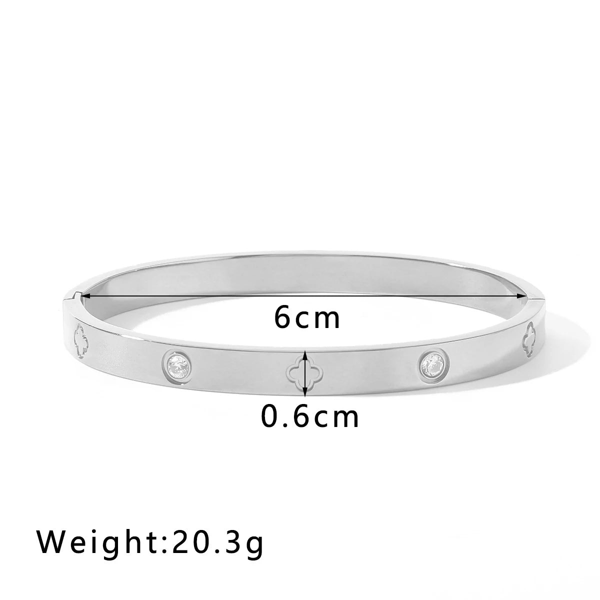 Gold Color Stainless Steel Bangle For Women Inlaid Zirconia Love Bracelets