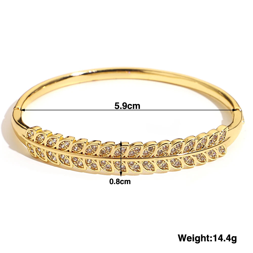 Greatera Trendy Gold Plated 316L Stainless Steel Bangles Bracelets for Women Delicate Cubic Zirconia Bracelet Party Jewelry 2024