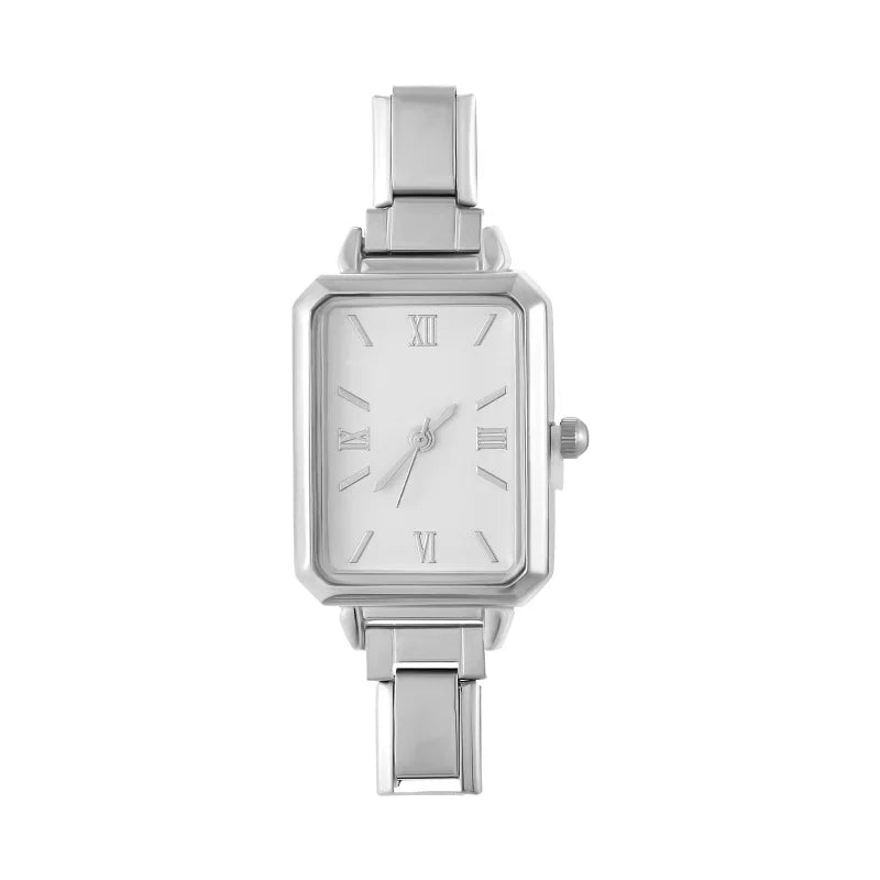 Men Women's Stainless Steel Round Simple Watch