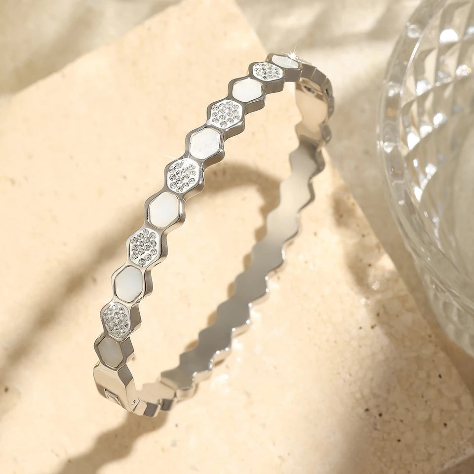 Stainles Steel Open Hexagon Bracelet For Women High-quality