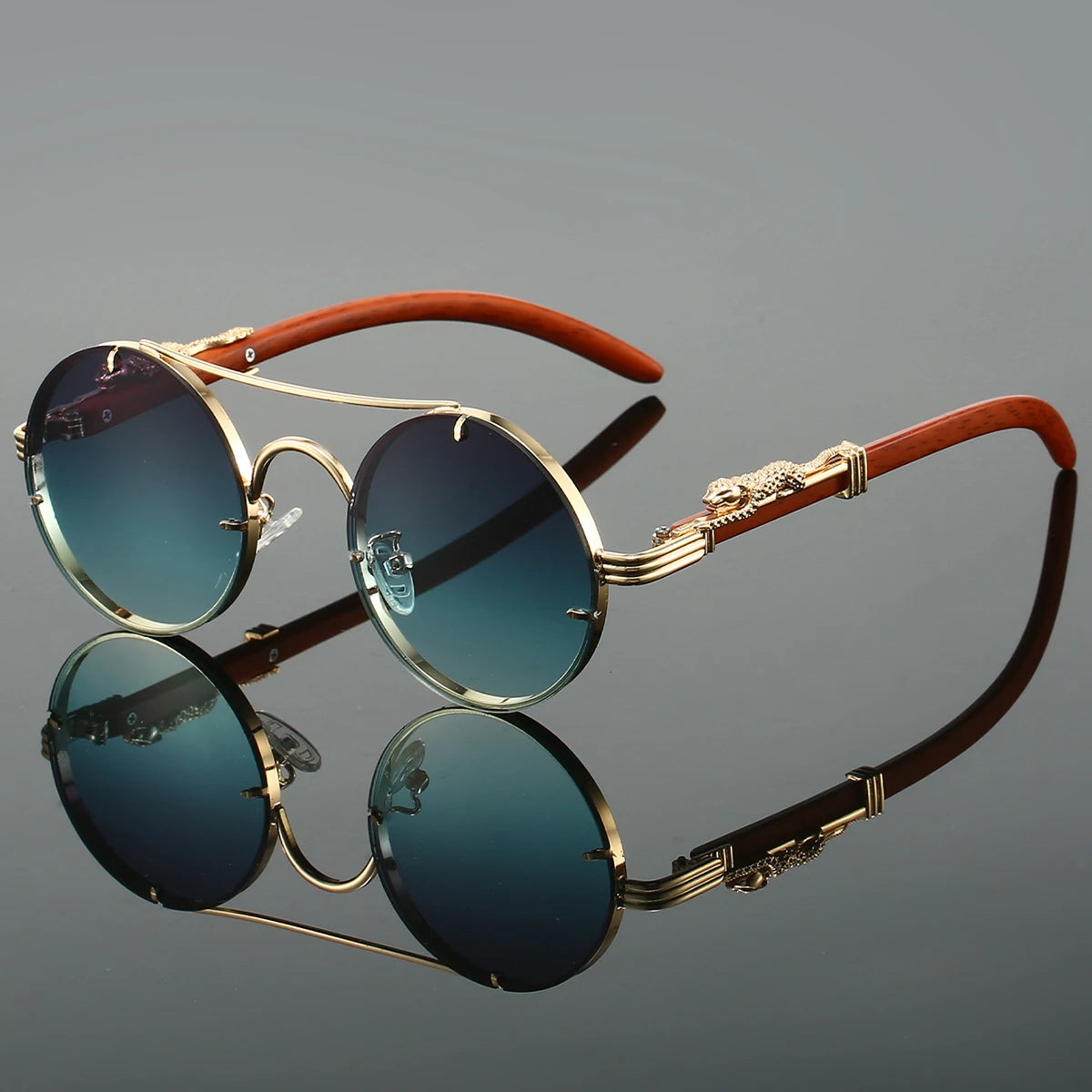 Vintage Round Sunglasses Fashion Double Multicolor