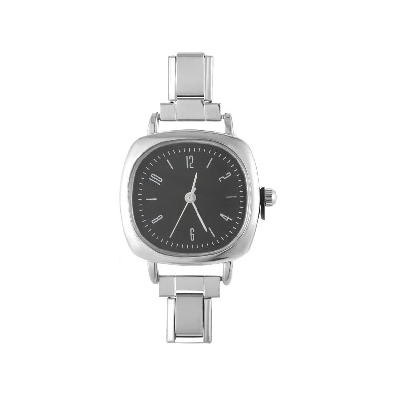 Men Women's Stainless Steel Round Simple Watch