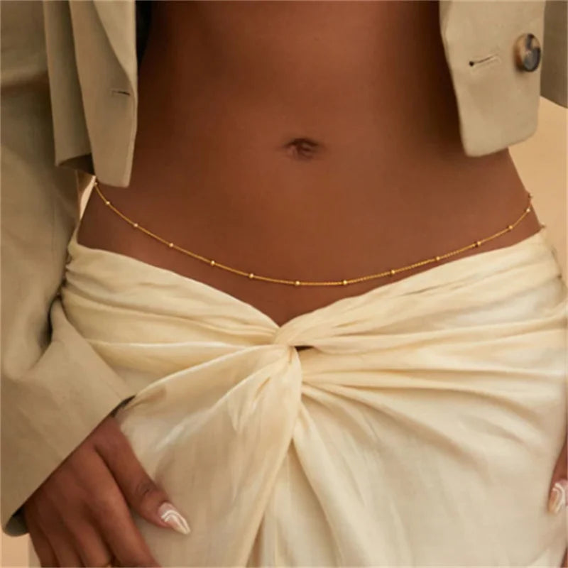 Girls Simple Beaded Belly Chains For Women