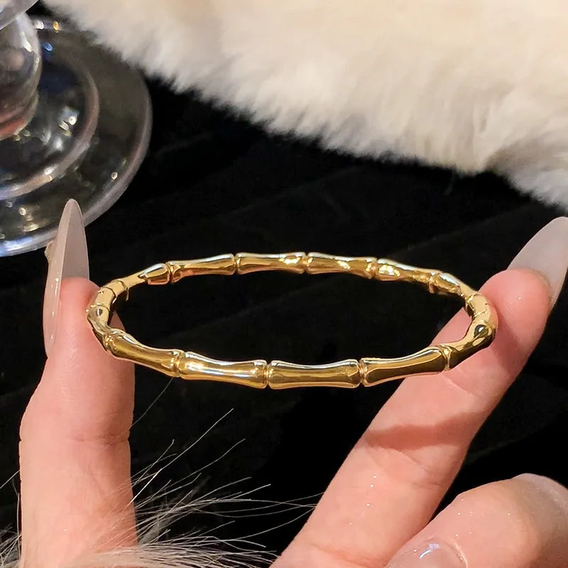 1pc Titanium Steel Gold Bracelet,