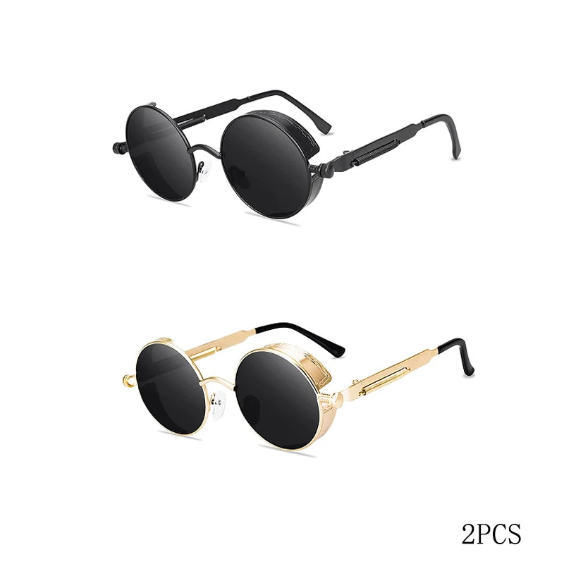 Classic  Sunglasses Men Women Brand Designer Vintage Round Metal Frame Sun Glasses High Quality UV400