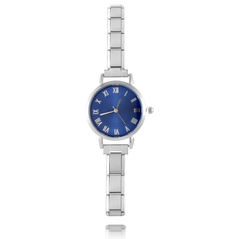 Men Women's Stainless Steel Round Simple Watch