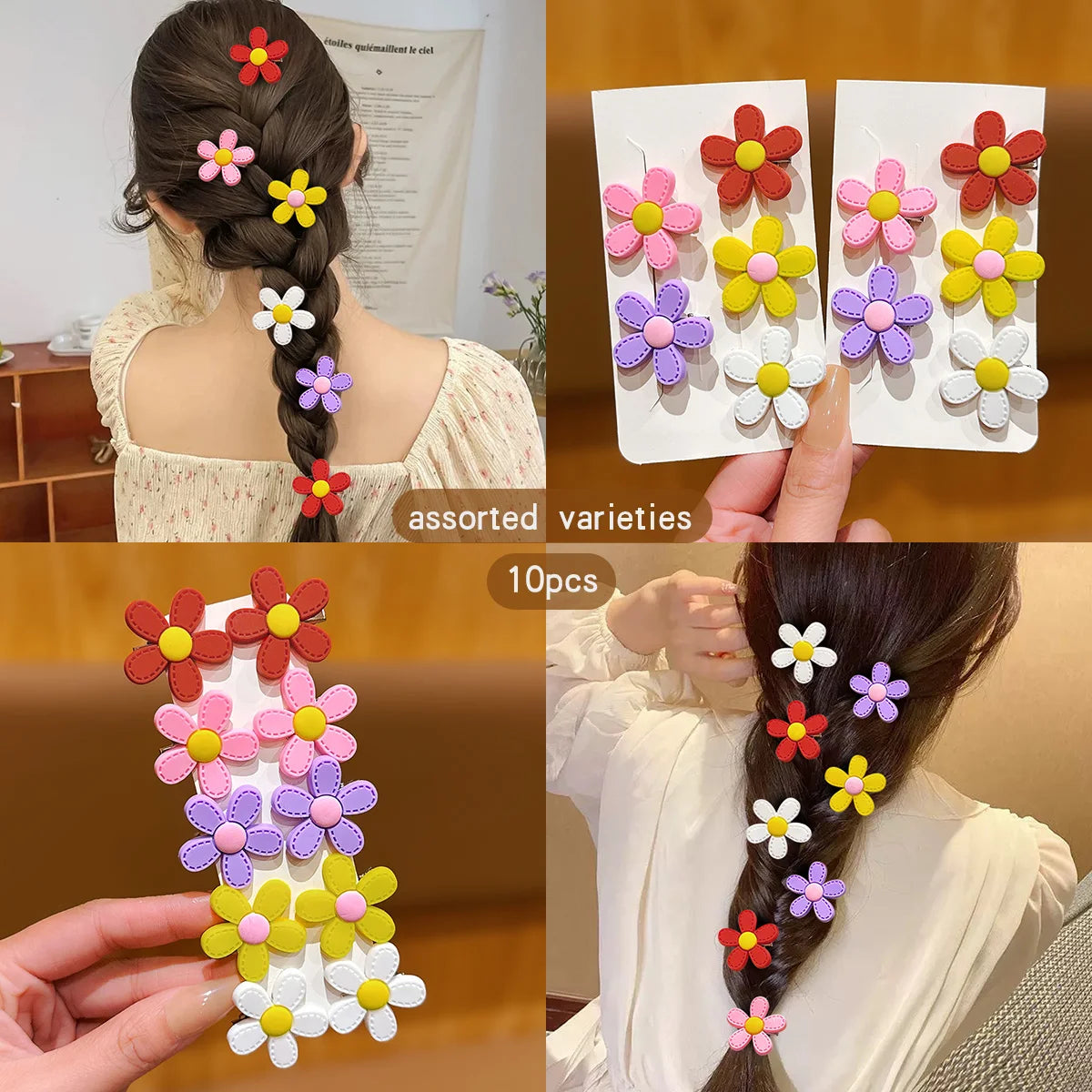10 Sunflower Hair Clips Sweet