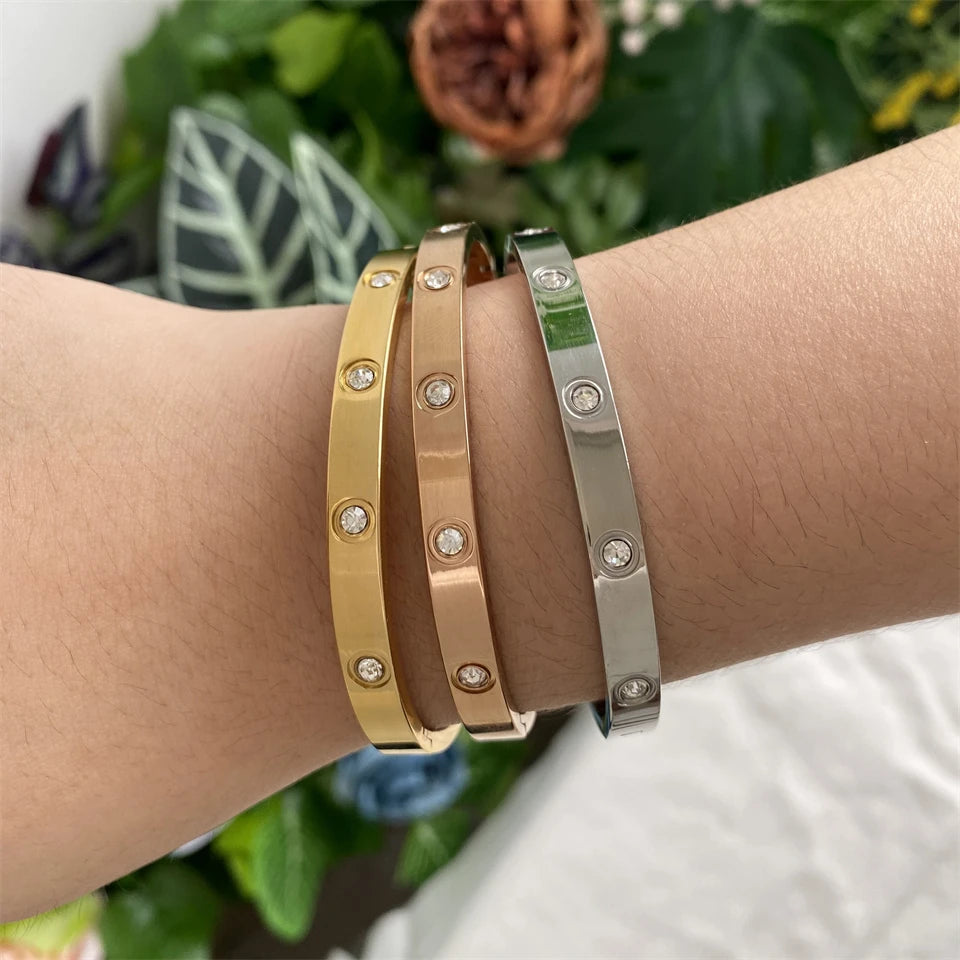 Sliver Gold Color Stainless Steel Bangle