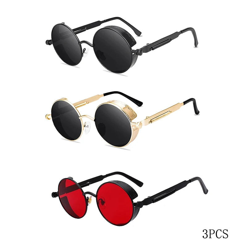 Classic  Sunglasses Men Women Brand Designer Vintage Round Metal Frame Sun Glasses High Quality UV400