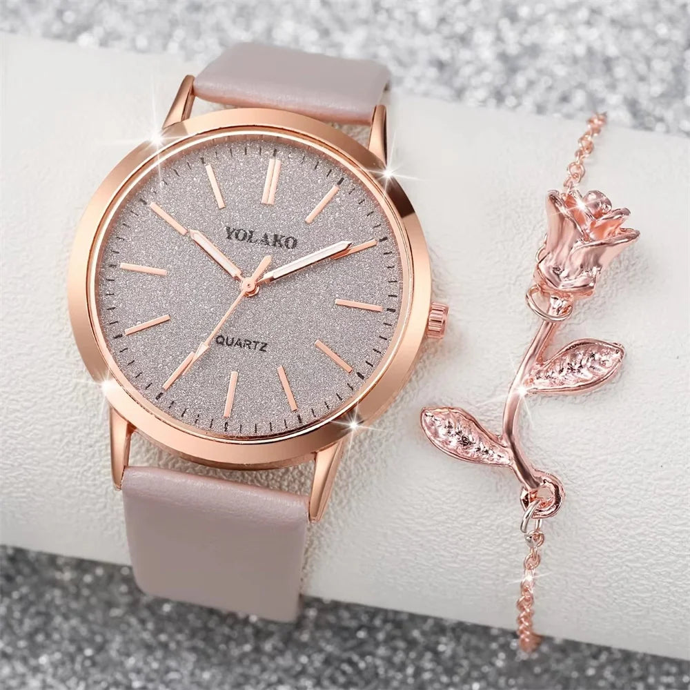 2PCS/Set Women's Watch Shiny Fashion