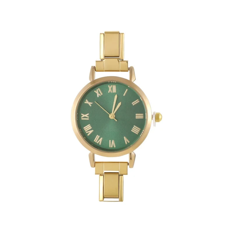 Men Women's Stainless Steel Round Simple Watch